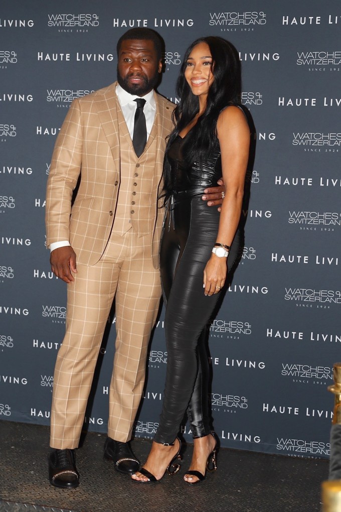 50 Cent & GF Jamir ‘Cuban Link’ Haines at an Event in New York