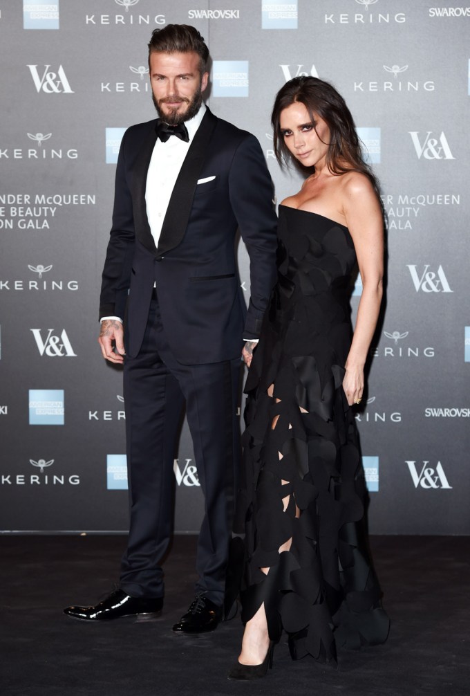 David and Victoria at the Alexander McQueen: Savage Beauty Fashion Benefit Dinner
