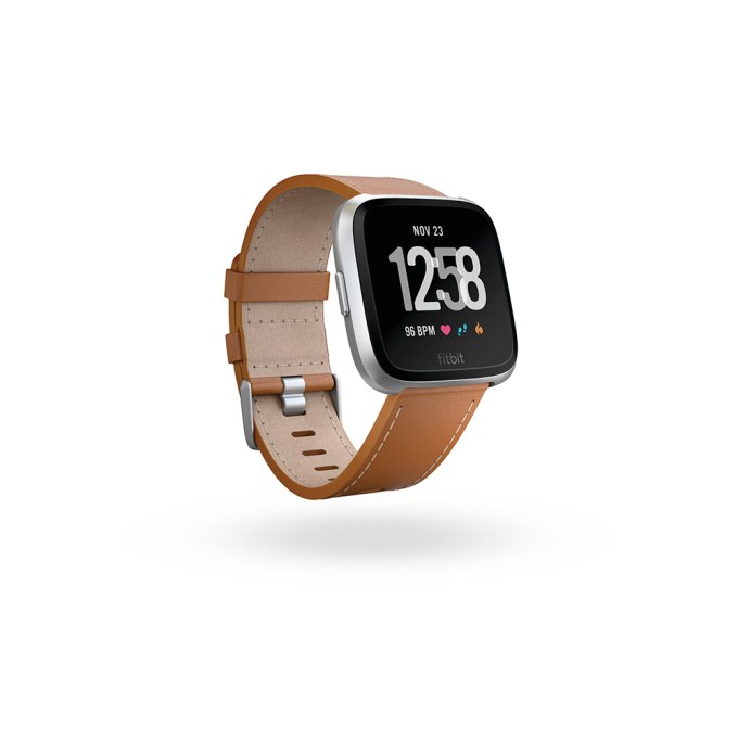 Fitbit Versa With Leather Band Accessory