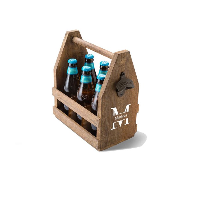 Personalization Universe Monogrammed Beer Caddy