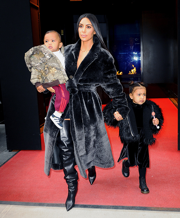 Kim Kardashian with North & Saint West 