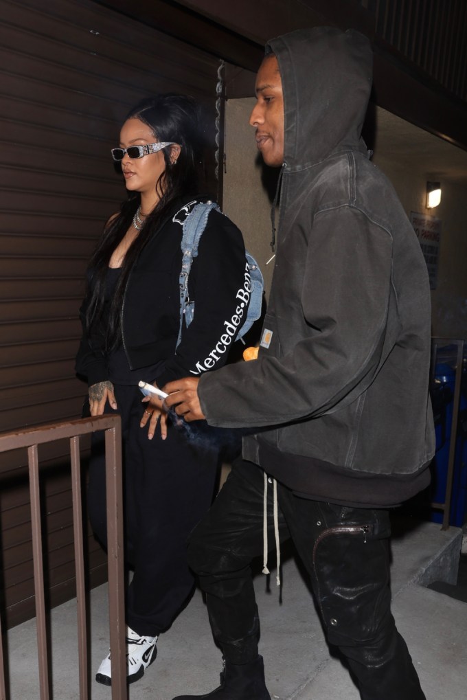 Rihanna & A$AP Rocky walking a studio